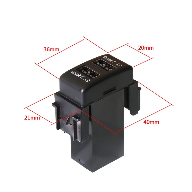 Nissan USB Charger, QC3.0 x 2 Fast Charging USB Port,
