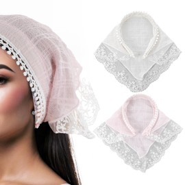 HJZHII Hair Scarf Headband for Women, Boho Triangle Bandana Fancy Lace Headband Turban Non Slip Head Scarve Cute Hairs Accessories for Women Hair Styling