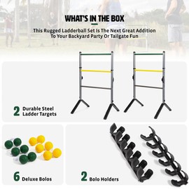 EastPoint Sports Go! Gater Premium Steel Ladderball Set - Features Sturdy Steel Material, Built-in Scoring System, Complete with All Accessories