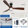 Depuley 52-Inch Ceiling Fans with Lights: Walnut 3 Blade Flush