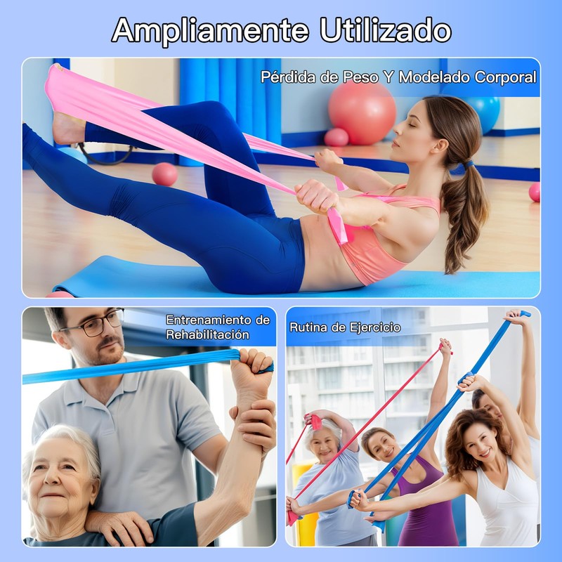 Jasinber Bandas Elásticas, 3 Unidades Bandas de Resistencia para Yoga，Pilates,