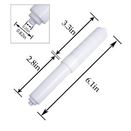 MEETOOT 6PCS 6.1Inch/15.5CM Plastic Spring Loaded Toilet Roll Holder Replacement Toilet Roll Holder Spring Loaded Replacement Lever White Roll Spindle Suitable for Simple Paper Roll Replacement