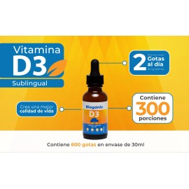 Dúo Pack Vitamina D3 Bioganic Sabor Piña 2 Envases 30ml C/u