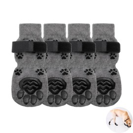 2 Pairs Dog Socks Shoes, Waterproof Non Slip Paw Protectors With Grips, Boot Bandage Design Stop Licking Post Surgery Recovery