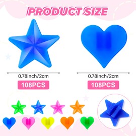 Bremorou 216 Stück Bunten Fahrradspeichen Fahrrad Zubehör Reflektierende Speichenklicker Fahrradspeiche Perlen Kinderfahrrad Speichen Deko Für Mädchen Jungen Herzen Sterne Form Fahrradspeichendeko