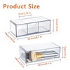 DIBALIYI 2 x Acrylic Drawer Organiser, Transparent Cotton Bud Container,