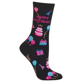 Hot Sox womens Conversation Starter Novelty Casual Fashion Socks Hosiery, Happy Birthday/Black, 4 10 US