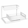 2-Tier Under Sink Organizer Pull-Out Sliding Drawer Rack, White