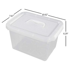 Kiddream Set of 6 Clear Plastic Storage Bins With Lids, 6 Quart Latch Boxes