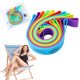 10 Packs Towel Band Bulk for Beach Pool Lounge Chair Strap Toallas de Playa Clip Travel Hawaii Summer Vacation Accessories Europe Mexico Costa Rica Florida Trip Essentials Honeymoon Ten