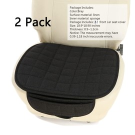 Suninbox Car Seat Cover,2 Pack Linen Bottom Seat Covers for Trucks, Car Seat Pad,Car Seat Cushion Breathable Ventilated Front Seat Only[Black Front Seat]