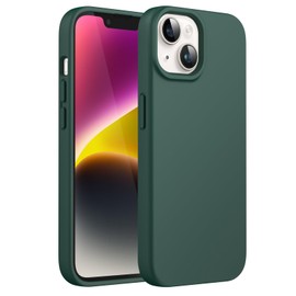 JETech Silicone Case for iPhone 14 6.1-Inch, Silky-Soft Touch Full-Body Protective Phone Case, Shockproof Cover with Microfiber Lining (Midnight Green)