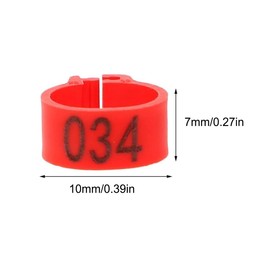 AIMALL 100 PCS Pigeon Bayonet Digital Foot Ring, 10mm Pigeon Leg Band for Breeding and Racing, Durable Plastic Material, Easy to Use