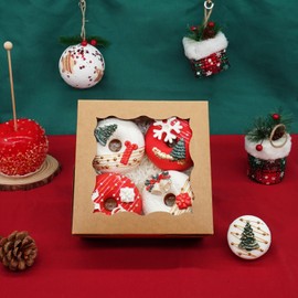 XINHPKGG 20 Pack Cookie Boxes 6x6x3 Inch Bakery Boxes with Window Treat Box Dessert Box for Macaron Mini Cake Chocolate Covered Strawberries Pastry -Brown