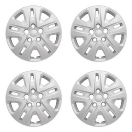 New Wheel Covers Replacements Fits 2014-2019 Dodge Grand Caravan SE / 2013-2018 Dodge Journey SE ; 17 Inch; 10 Spoke; Silver Color; Plastic; Set of 4