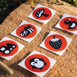 Moky Baby Sticker for Pram, Child Seat - Contrast Sticker for Entertaining Your Baby on the Go and at Home (Contrast)