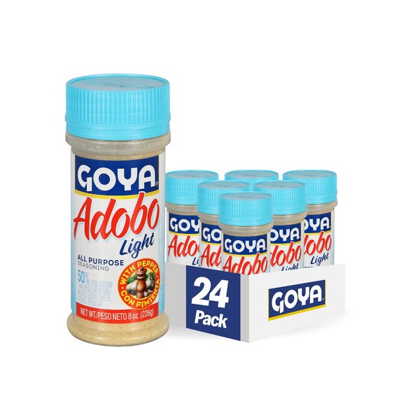 Goya Foods Adobo Light with Pepper, 8-Ounce (Pack of 24)