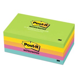 Post-it Notes Original Pads in Jaipur Colours, 3 x 5, 100/Pad, 5 Pads