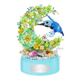 Bird-Shaped Flower Building Toy for Girls, DIY Garden Toy Kit – Educational Gift for Kids Ages 6-12, Birthday Present or Room Decor(Green)