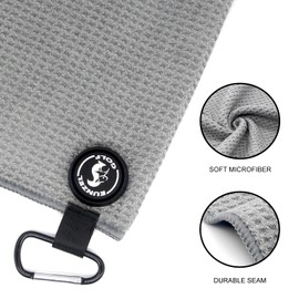 Eunzel Magnetic Golf Towel, Microfiber Waffle Golf Towel with Clip and Strength Industrial Strength Magnet for Strong Hold to Golf Bags, Carts and Clubs 15.7"x 23.6", Grey