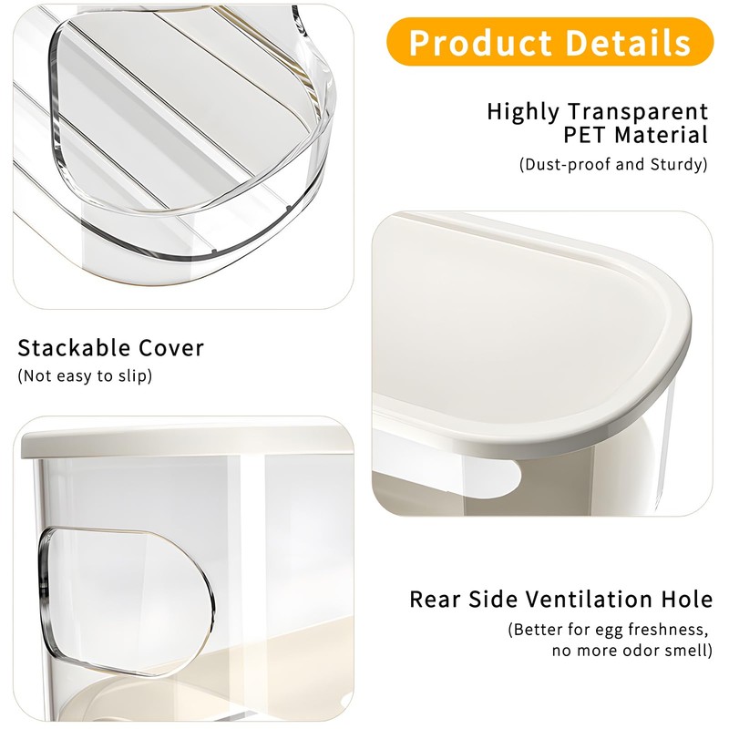 Skycase Egg Holder Fridge - Egg Holder for Fridge, Stackable