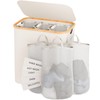 Laundry Hamper 3 Section, 145L Dirty Clothes Hamper with Lid,
