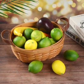 Luckforest Fake Lemons, 20 Pcs Green and Yellow Simulation Lemons Mixed Set Lifelike Fake Fruits for Home Kitchen Fruit Model Cabinet Decor Photography Props