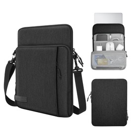 MoKo Laptop Sleeve Bag for 13.3-14 Inch, Notebook Carrying Case with Pocket Fits New MacBook Pro M3/M2 14" /13" M2/M1 Pro/M1 Max 14.2 2023-2021/Air 13.6" M2 2022, Surface Pro 9/8 13", Black & Gray