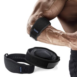 AGPTEK 2 piezas de soporte de codo mejorado para epicondilitis de tenis y golfista, codo de gimnasio en casa con cómoda almohadilla de compresión de EVA Idelae para aliviar el dolor (gris)