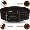 AQF Weight Lifting Nubuck Leather Powerlifting Belt Back Support –