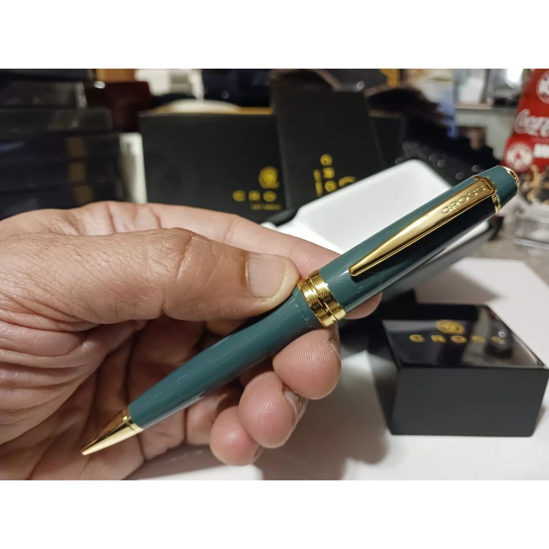 Cross Classic Green and Gold Ballpoint Pen New Christmas BIRTHDAY