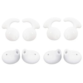 A-Focus S7W4 Earbud Tips Compatible with SONY WI-SP500 Earbud Tips for Improved Fit, Improved Fit, 2 Pairs of Hooks, 2 Pairs Light Type, WI-SP500 Earphone Cover, 4 Pairs of Eartips Set, White