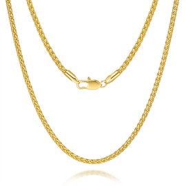 PESFIOLO 14K Gold Necklace for Women Trendy Necklace for Men 14K Gold Chain for Mens Chains Necklaces Golden Franco Chain Mens Necklace Chains Clean and Understated Waterproof Necklace for Women 2/2.5mm (2.5mm, 30in)