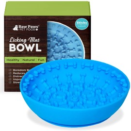 Raw Paws Lick Mat Bowl para perros y gatos – Alfombrilla de distracción para perros con succión – Lick Bowl para perros grandes a cachorros – Alfombri
