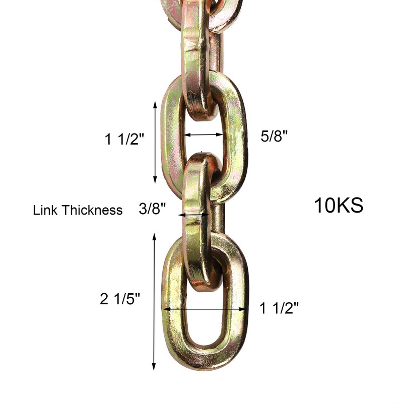 Yarlung 2 Feet Hardened Steel Security Chain, 10KS 3/8" Thick