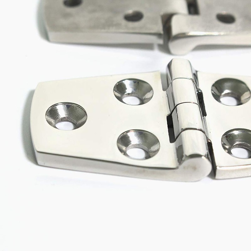 POFET 4pcs Durable 316 Marine Stainless Steel Casting Strap Hinge