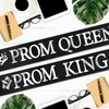 SKJIAYEE 2 Pack Prom King and Prom Queen Sashes, Black