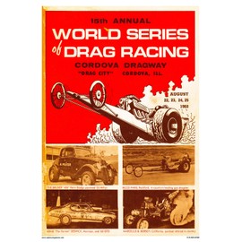 CrashDaddy Cordova World Series of Drag Racing Poster 1968 Vintage Type
