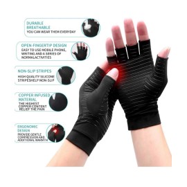 Ricbestlab Copper Compression Arthritis Gloves, Best Copper Infused Gloves