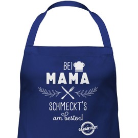 Shirtracer - Apron - Women's 1 - Kitchen Apron with Mama schmeckts am Besten I Mum Gift Cooking Apron I Cooking Apron Best Mum I Mum Kitchen Apron I Christmas Gift for Mum I Gift, 4 Navy Blue
