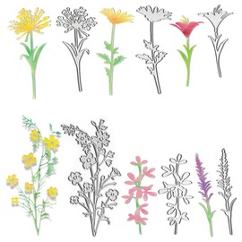 Metal Flower Cutting Dies, Wildflowers Leaves Blossom Die Cuts Embossing Stencils Template Mould for Card Scrapbooking and DIY Craft Album Paper Card Decor