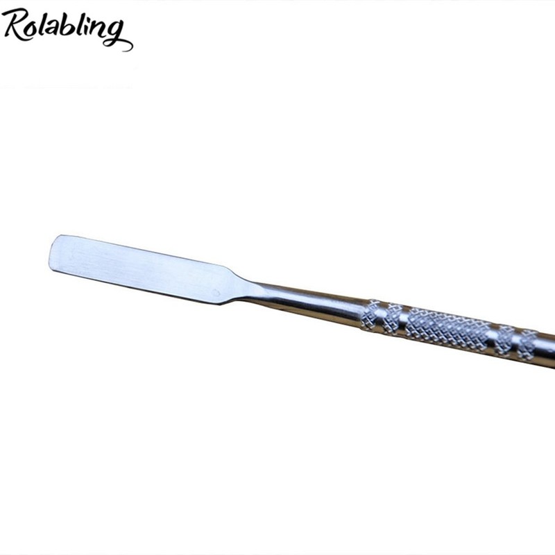 Rolabling Stainless Steel Makeup Spatula Double Sided Cosmetic Stirring Rod