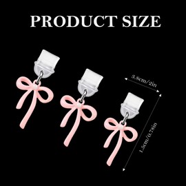 CIATBYYJ 3Pcs Charms for Kindle, Pink Bow Dust Plug Charm Compatible with Kindle & Phone Type C Charging Ports, Cute Kindles Accessories Charm Coquette Gift for Friends, Lover, Women