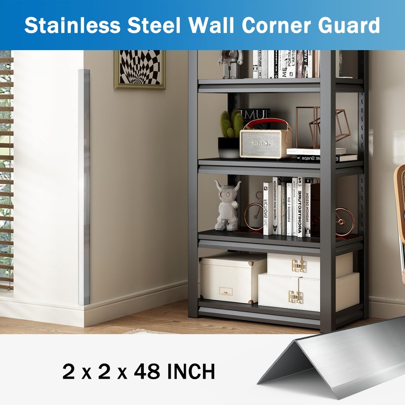 Fengone 6 Pack Stainless Steel Wall Corner Guard Metal Wall