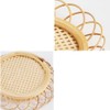 Boho Style, Woven Bamboo Rattan Coasters, Two Patterns, Holes for