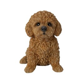 Uvia H24126-1 Sitting Toy Poodle, Red, 5.1 x 3.5 x 5.3 inches (13 x 9 x 13.5 cm), Figurine, Animal, Garden, Decoration, Dog, H24126-1