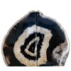 AMOYSTONE Agate Bookends Black Geode Book Ends Heavy Duty Bookend