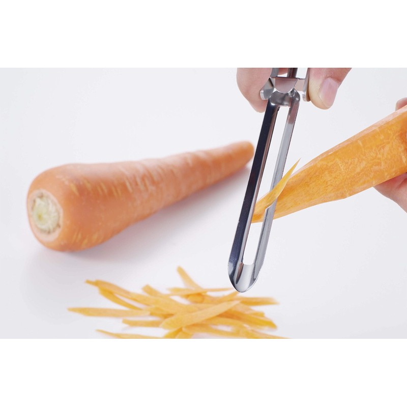 Stainless Steel Peeler, Long Vegetable Peeler, with plastic safety cover,
