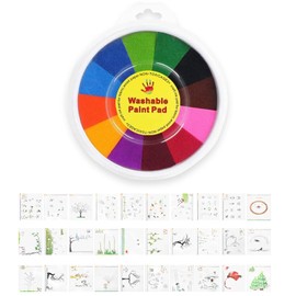 Kaizuca Kids Finger Paints, 13 Colors Funny Finger Painting, Non-Toxic Washable, Child-Safe Ink, With 30 Finger Drawing Cards, for DIY Painting, Crafts and Birthday Gifts