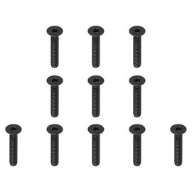 PATIKIL #6-32 x 3/4 Inch Flat Head Socket Cap Screws, 10 Pack Flat Countersunk Bolts Hex Socket Drive Machine Screws Full Thread Coarse Thread UNC Black Oxide Grade 10.9
